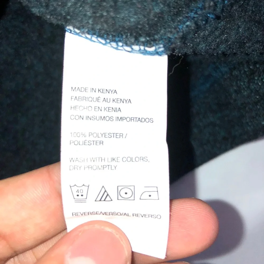 Van Heusen Flex Mens Medium Teal Black Marled Quarter Button Mock Neck Sweater